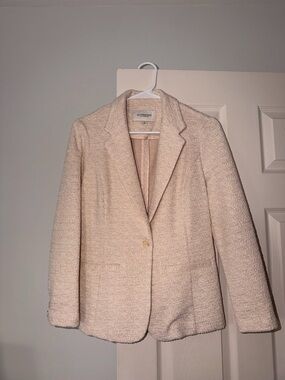 Liverpool Cream Bouclé Single-Button Blazer